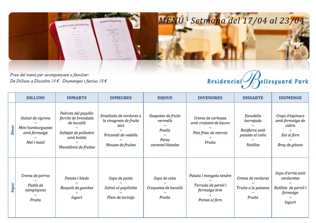 bellesguard menu 5