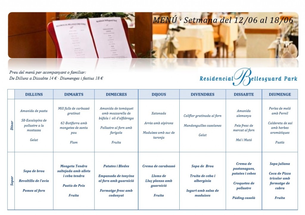 menu bellesguard 12-6