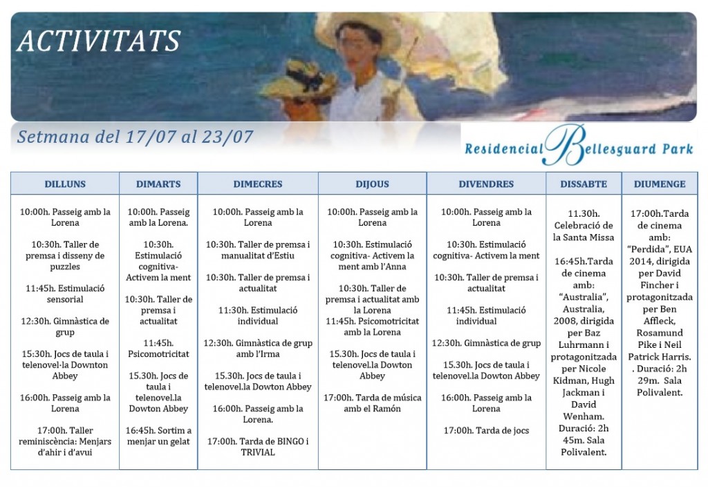 Activitats Bellesguard 17-7