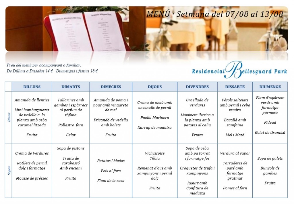 MENU BELLESGUARD 7-8